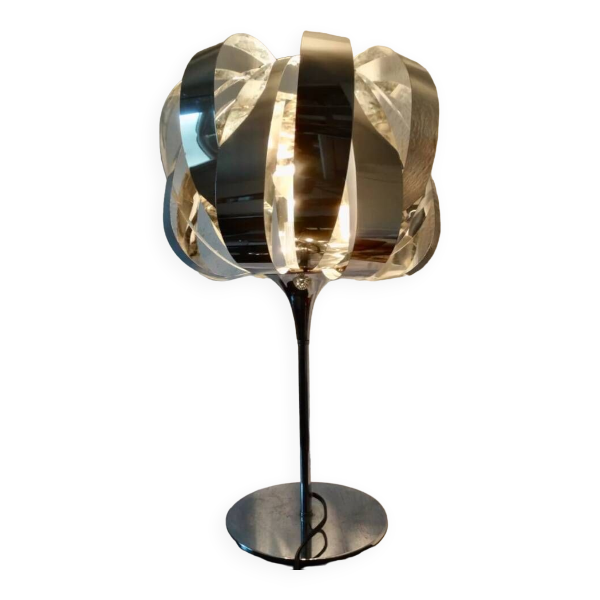 Pair of chrome lamps