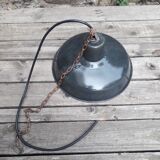 Old industrial suspension - enamelled sheet metal - 1950