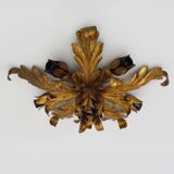 6-light golden leaf foliage ceiling light by Li Puma Firenze, Italy, 1960s