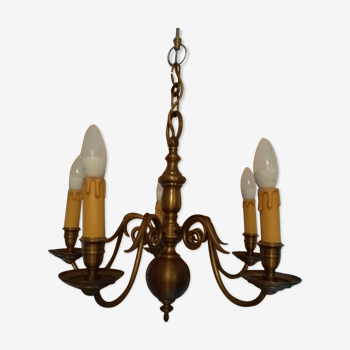 5-pointed gilded bronze chandelier