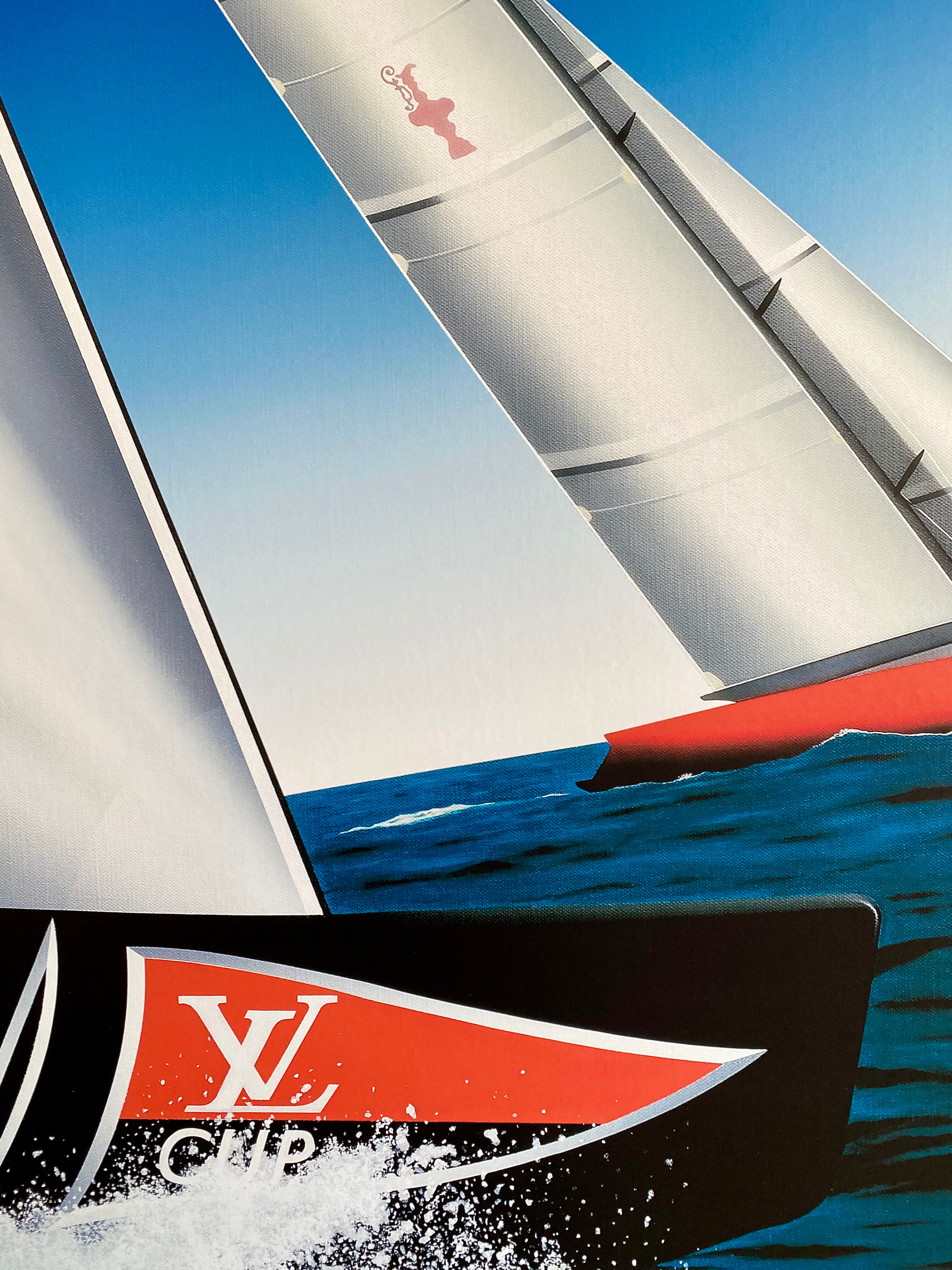 Poster Razzia Louis Vuitton cup Valencia 2007 - Signed by the artist - Large Format - On linen