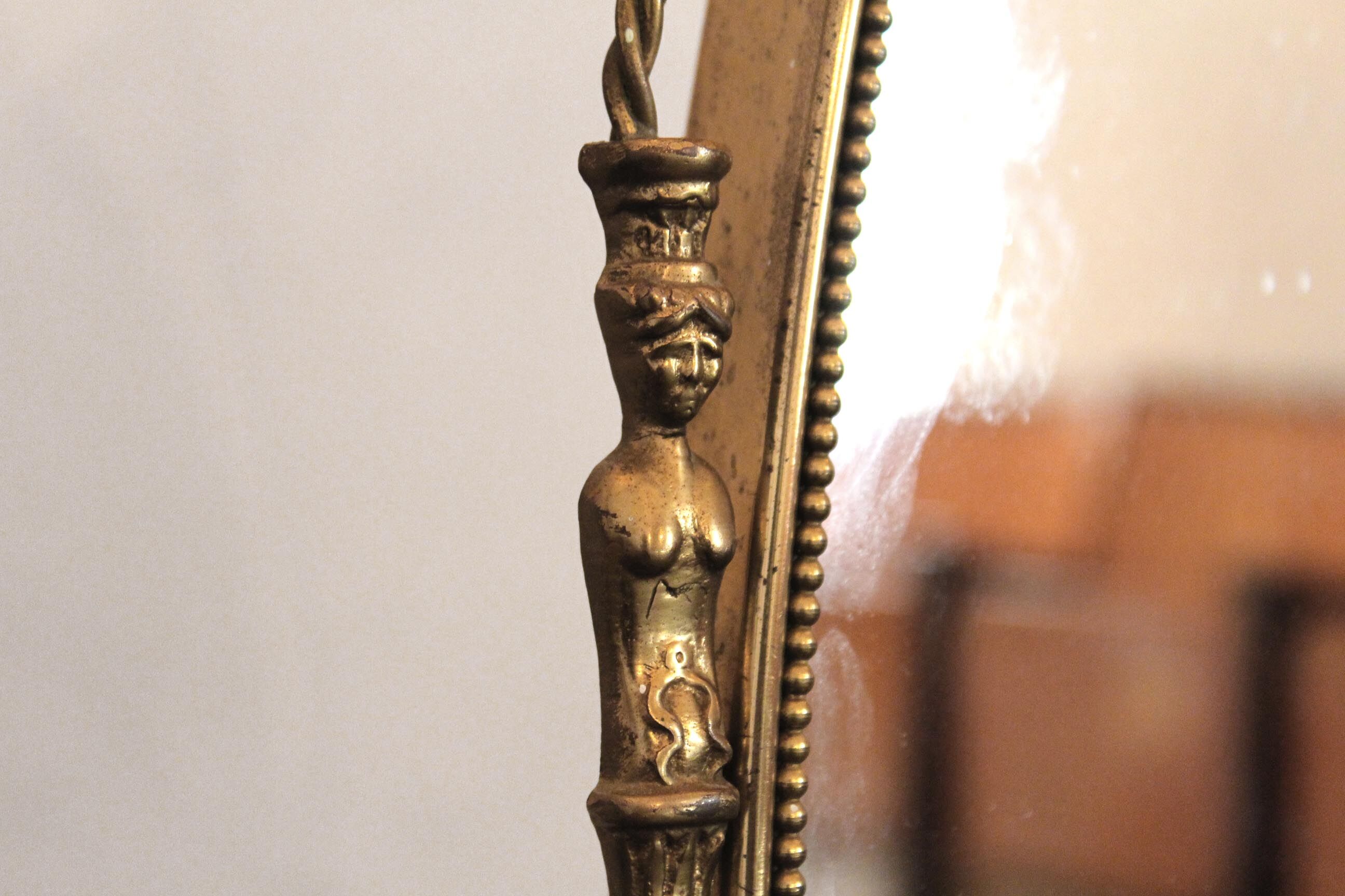Baroque brass wall mirror, 1930s