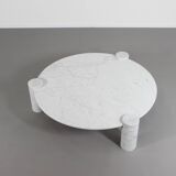 Large Impressive Carrara Marble Coffee Table Made in Italy, 1970s