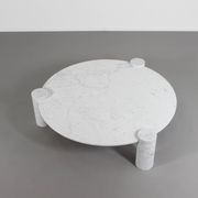 Large Impressive Carrara Marble Coffee Table Made in Italy, 1970s
