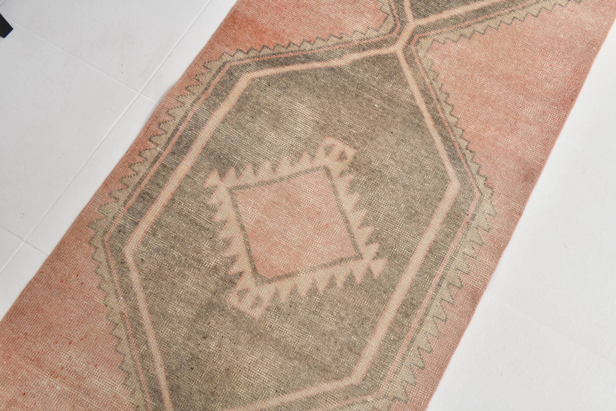 3x12 Pale Red Brown Vintage Runner Rug 80x380Cm SK 21977