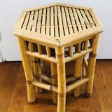 Two rattan side tables