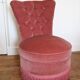 Fauteuil velours rose poudré chauffeuse style napoléon iii vintage
