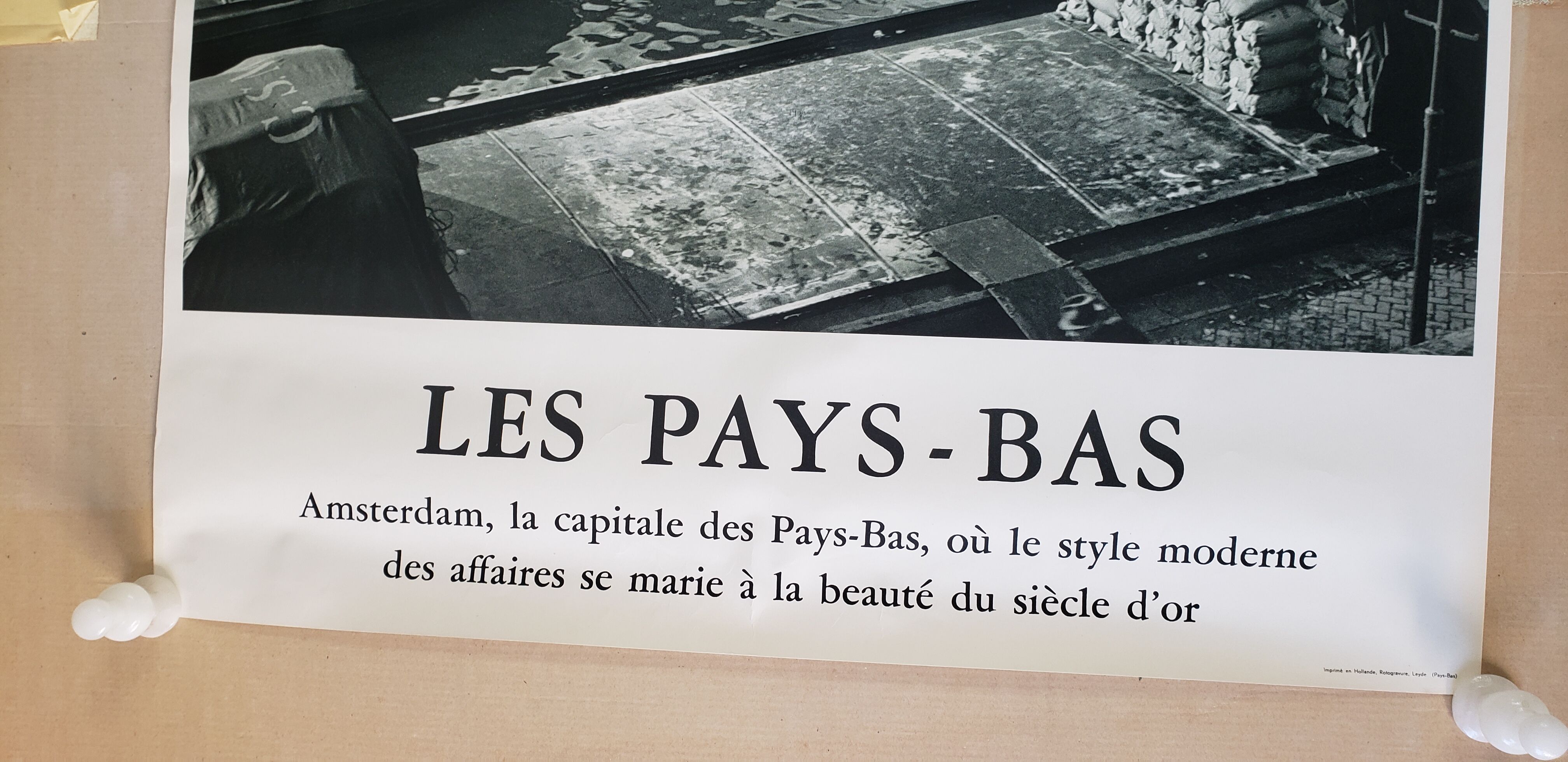 Vintage 50s tourism poster amsterdam