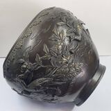 Large 19th century asian bronze vase - 22 cm - diameter 25 cm