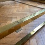 Belgo Chrom bed in gold metal and bronze mirrored headboard, 1970
