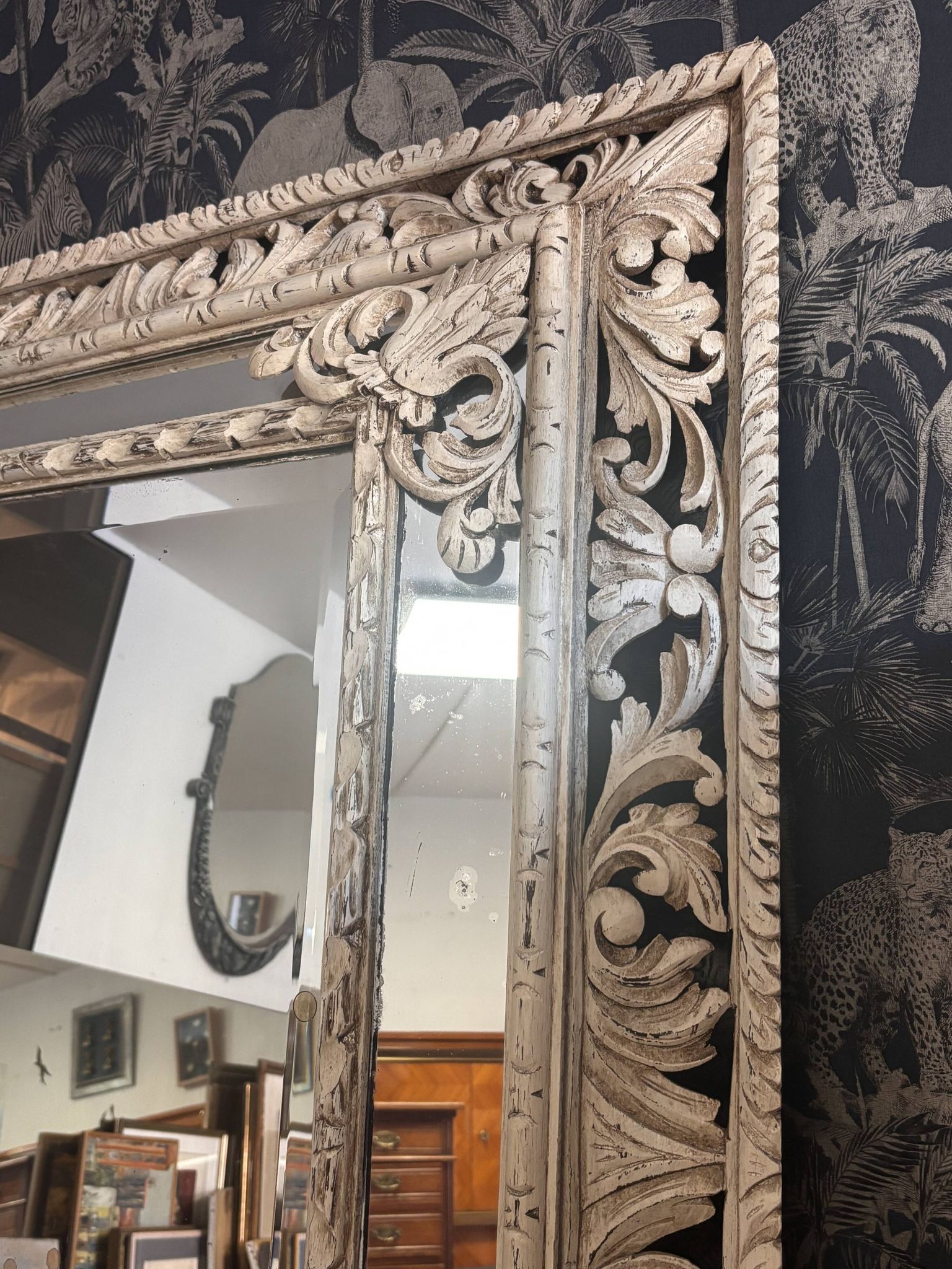Patinated XIX century cloisonné mirror.