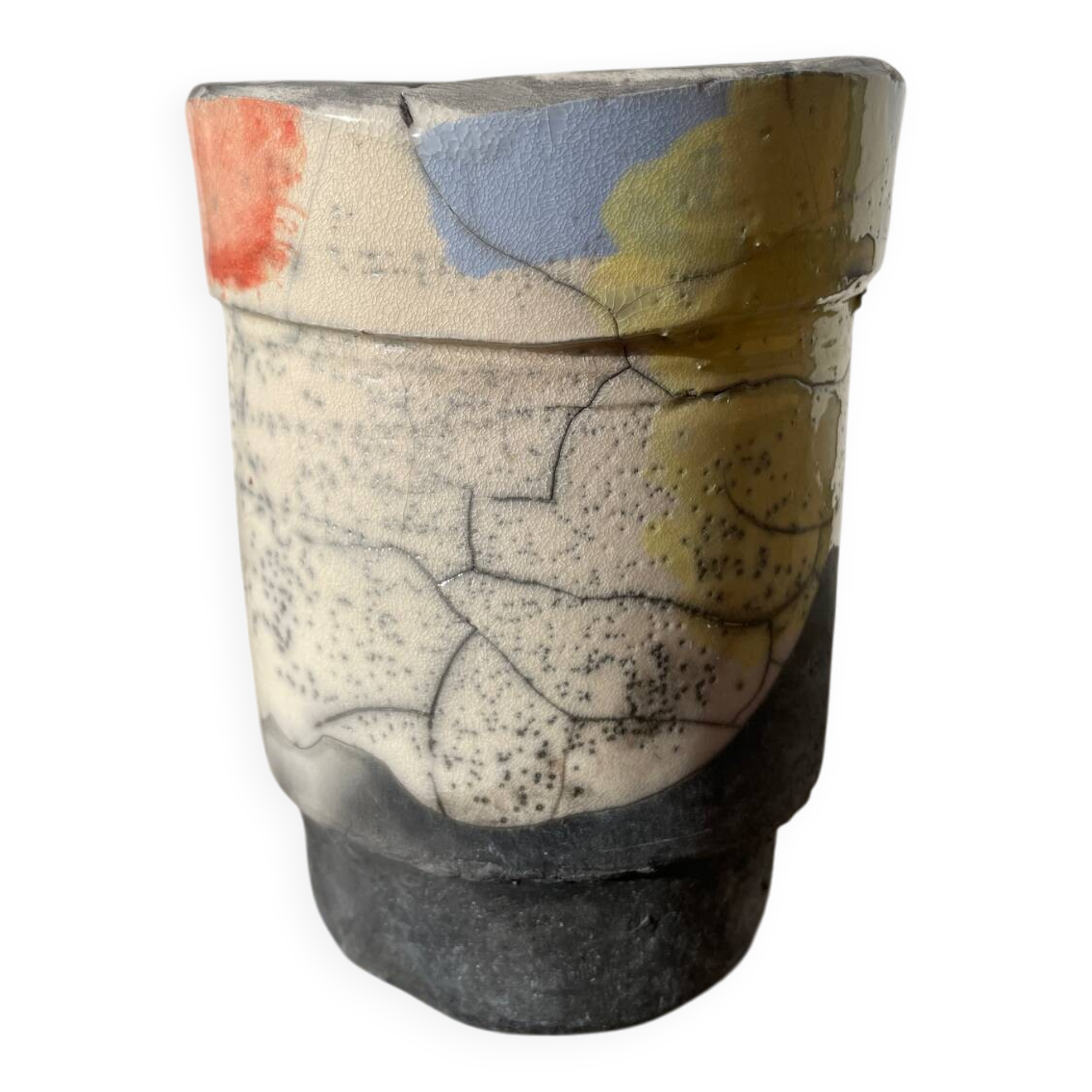 Vase en raku / céramique signée / poterie fait main