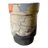 Raku vase / signed ceramic / handmade pottery