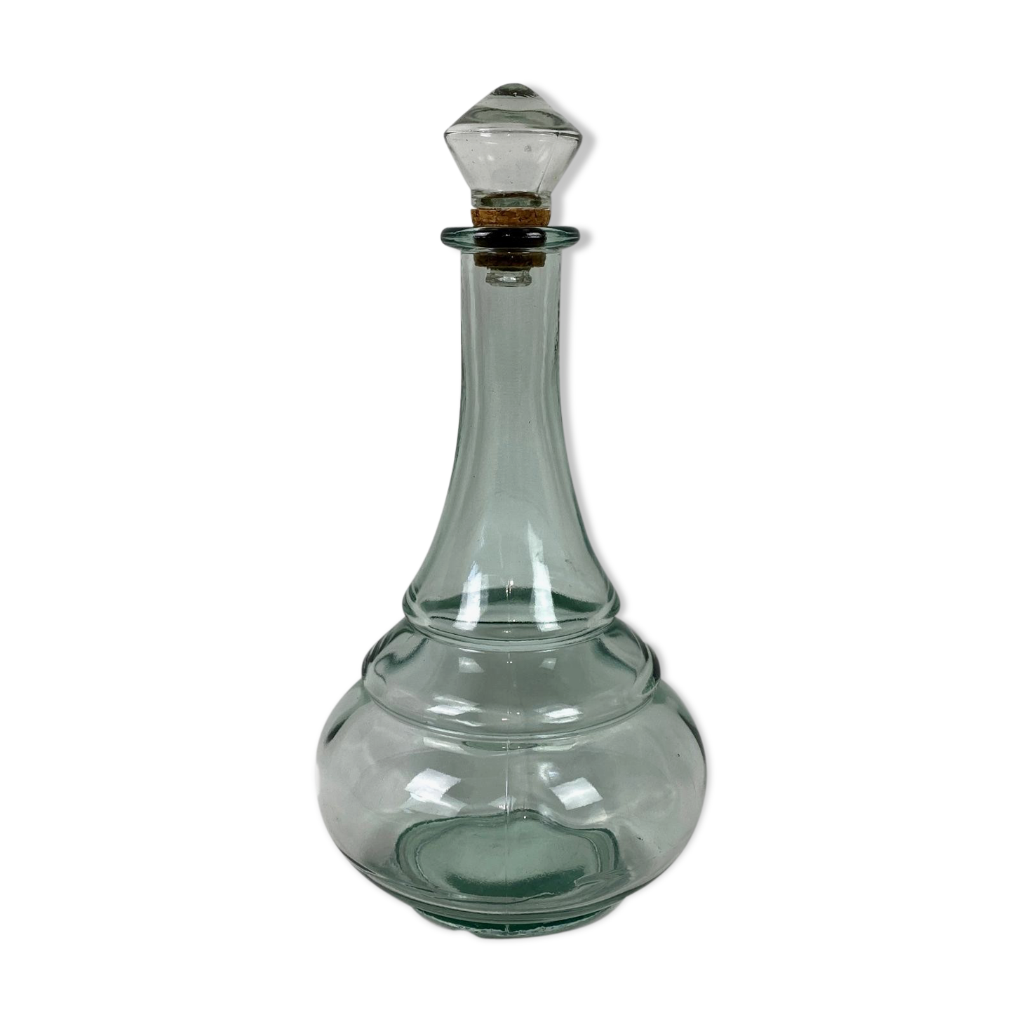 Thick glass carafe cork cork