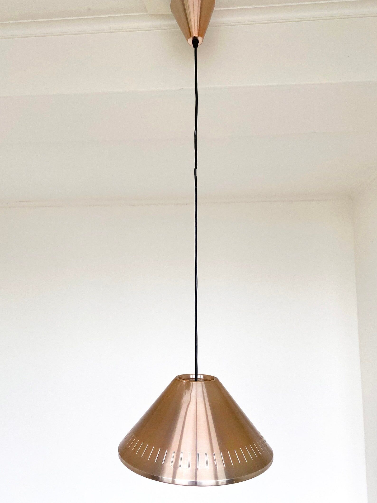 Vintage red Copper aluminium Perforated Hanging Lamp / Pendant