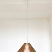Suspension vintage rouge cuivre aluminium perforaté
