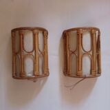 Pair of bamboo sconces
