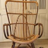 Pair of rattan armchairs