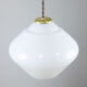 Mid-century italian white opaline and brass lamp