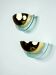 Pair of modernist design half moon wall lamps by Fase, Spain, 1980s