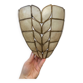 Mother-of-pearl and brass wall light