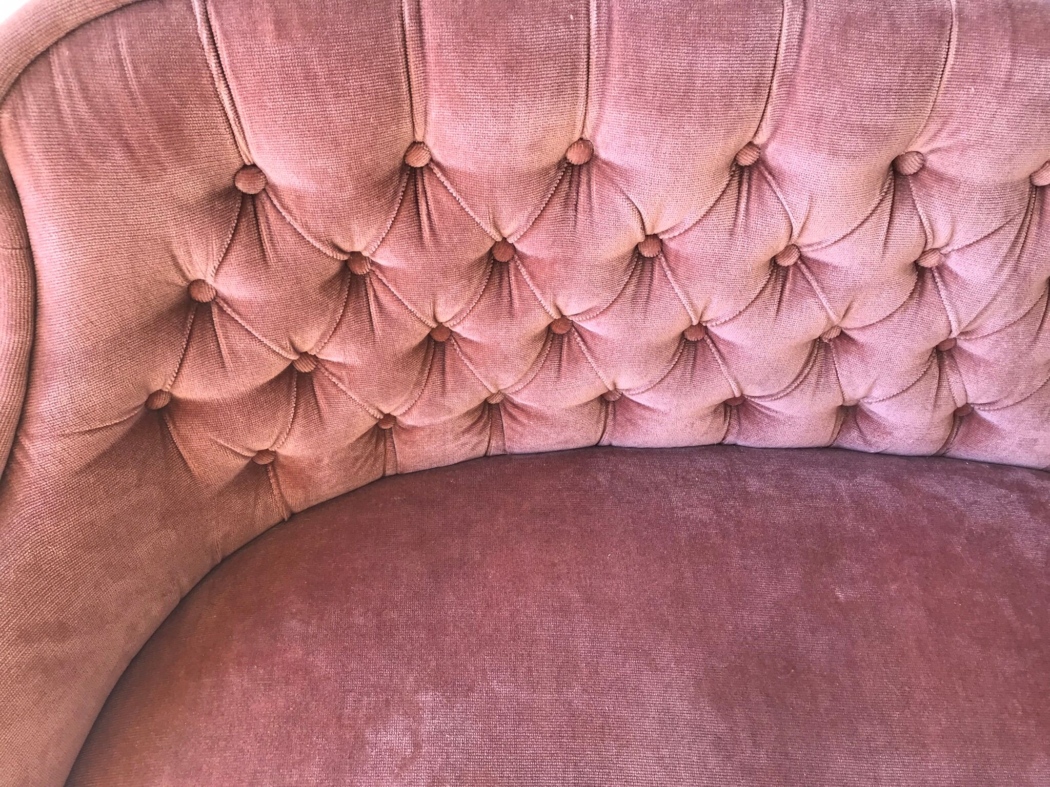 Pink vintage velvet sofa