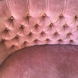 Pink vintage velvet sofa