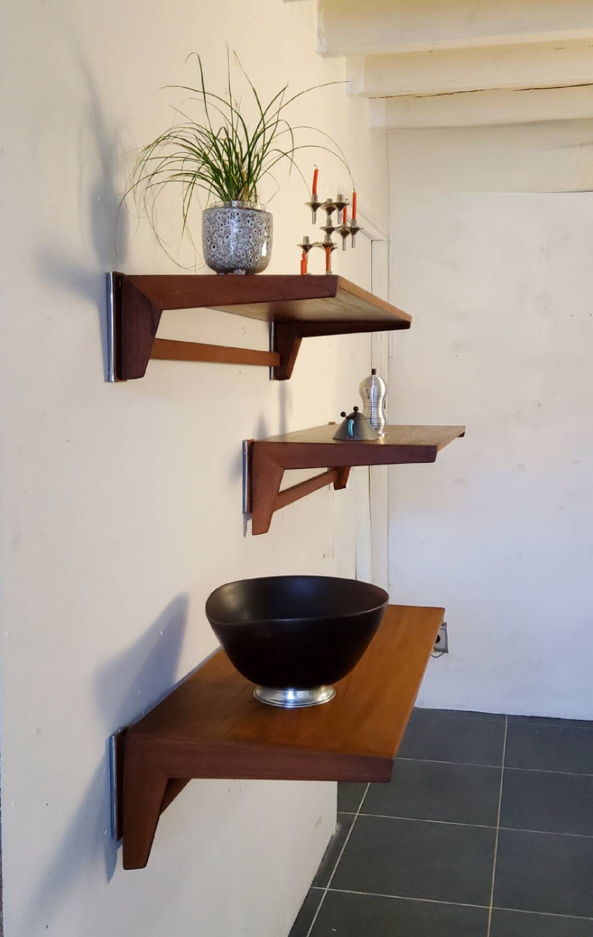 Floating wall shelves by Kai Kristiansen, Denmark, 1960s