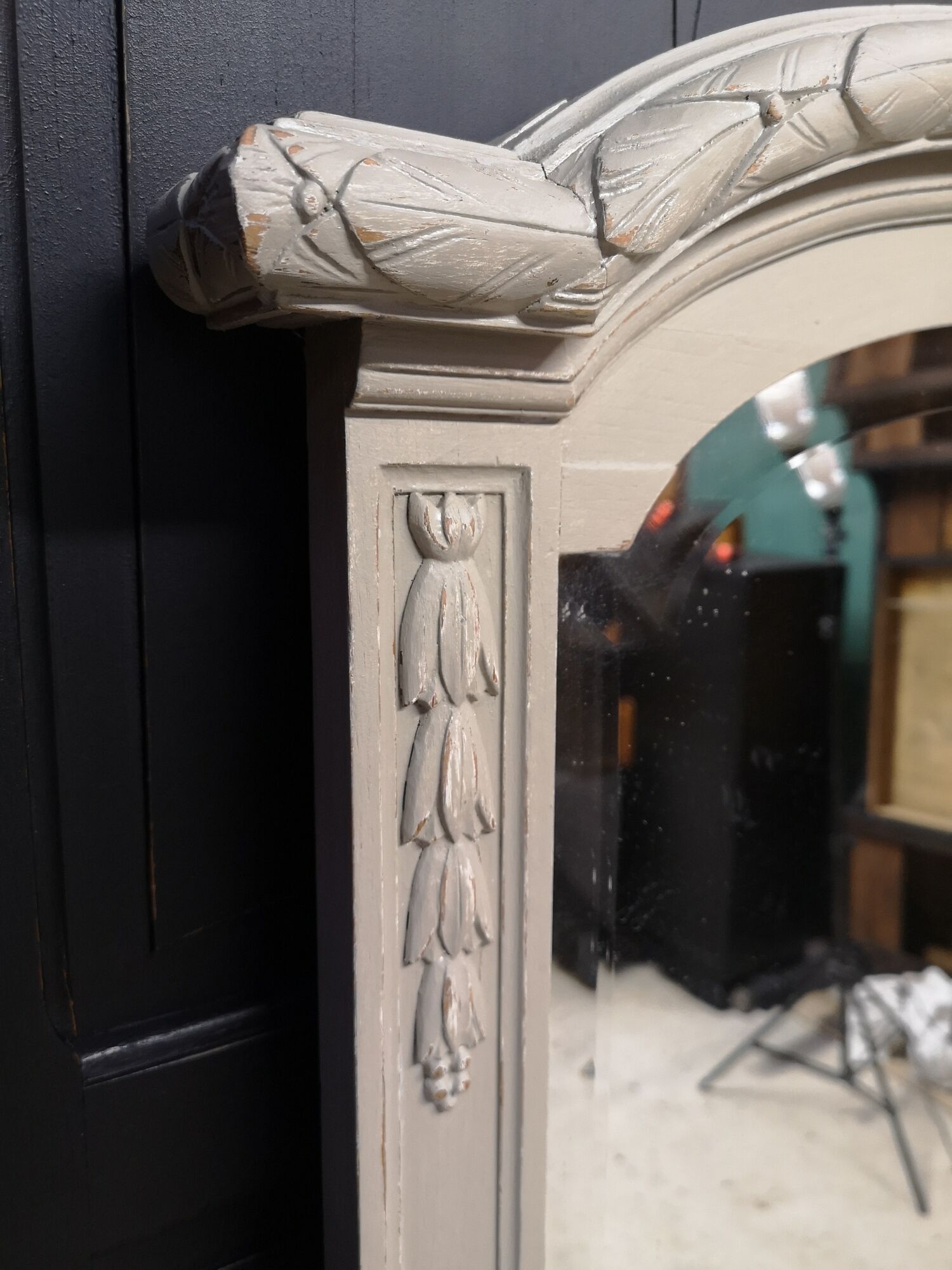 Mirror trumeau 1900 patina shabby chic gustavien ice 160 x 97