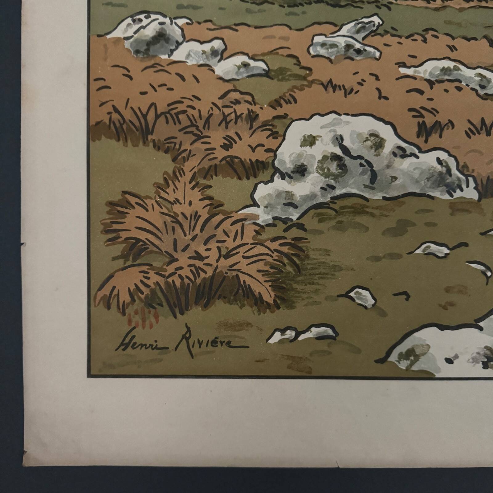 Lithographie par Henri Rivière Les Aspects de la Nature - La Baie