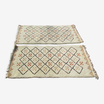 Paire de tapis nord africains de style Berbere 150x70cm