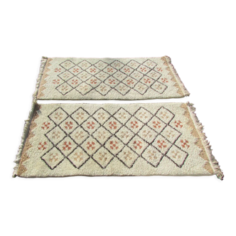 Paire de tapis nord africains de style Berbere 150x70cm