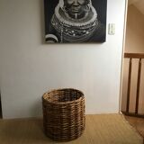 Rattan log basket