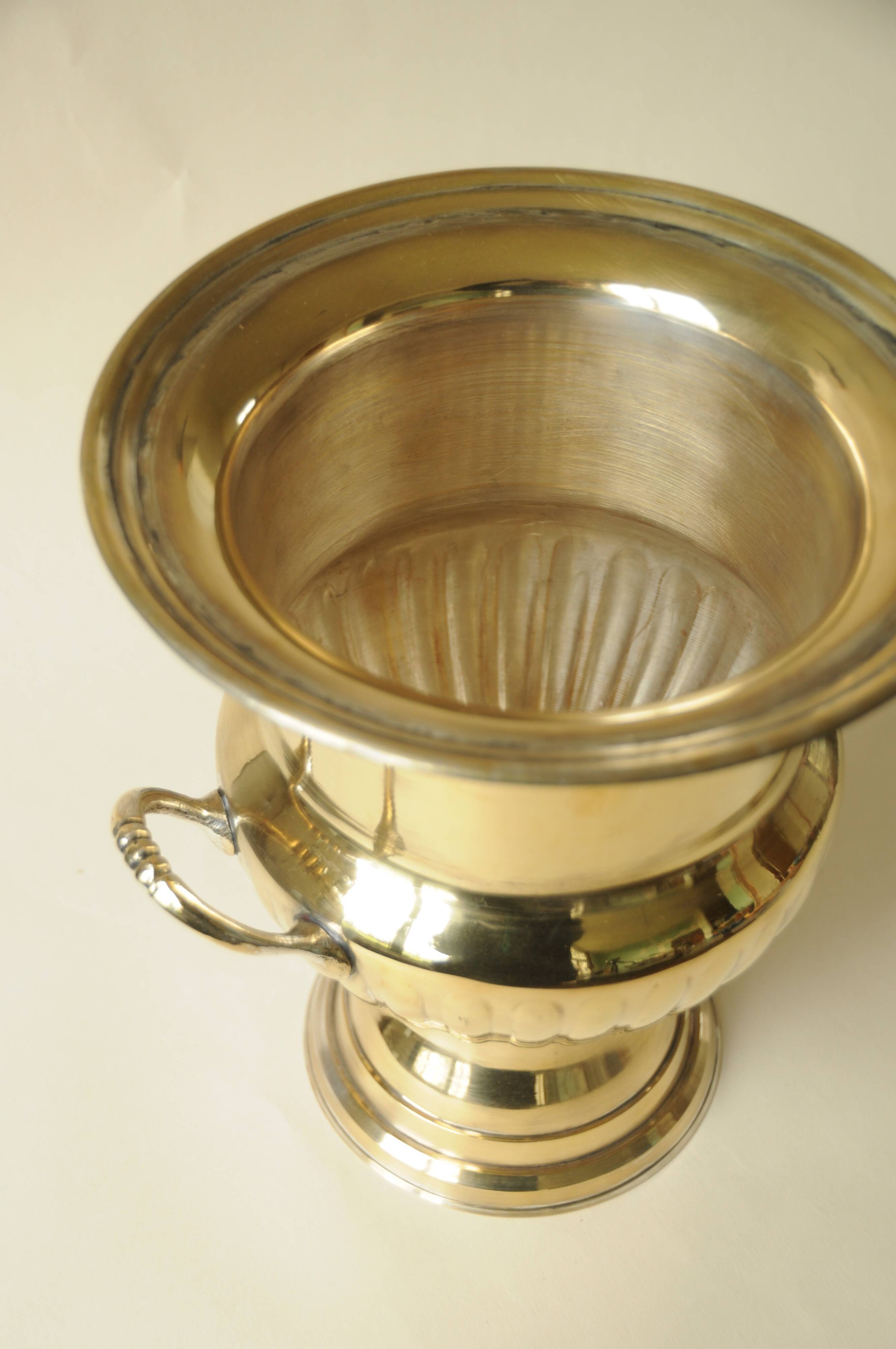 Champagne Bucket on Stand in Brass Médicis Vase Design