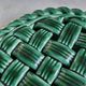 Woven green ceramic trivet in Vallauris style