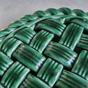 Dessous de plat en céramique tressée verte style Vallauris