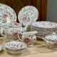 English porcelain service by Johnson Bros model Rose Chintz.