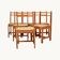 6 light wood chairs with rush seats, Italy, 1960s