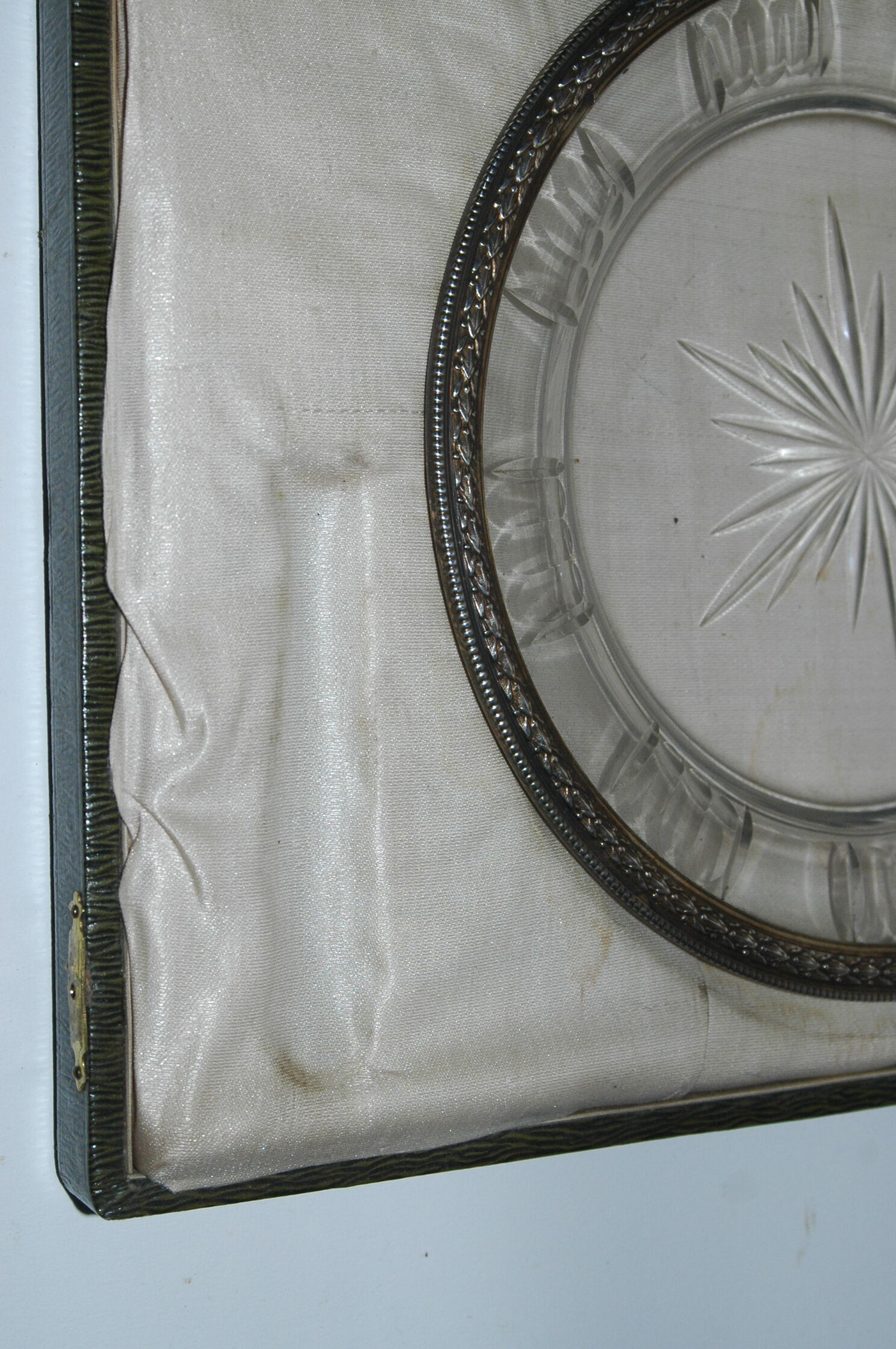 Crystal solid sterling silver plate