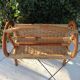 Magazine holder in rattan and braided wicker / vintage 60s-70s