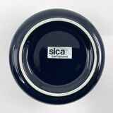 Midnight blue ceramic box/pot/tray • Sicart • Italy • Circa 60-70