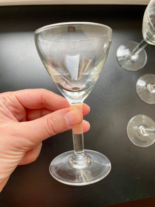 6 antique liqueur glasses