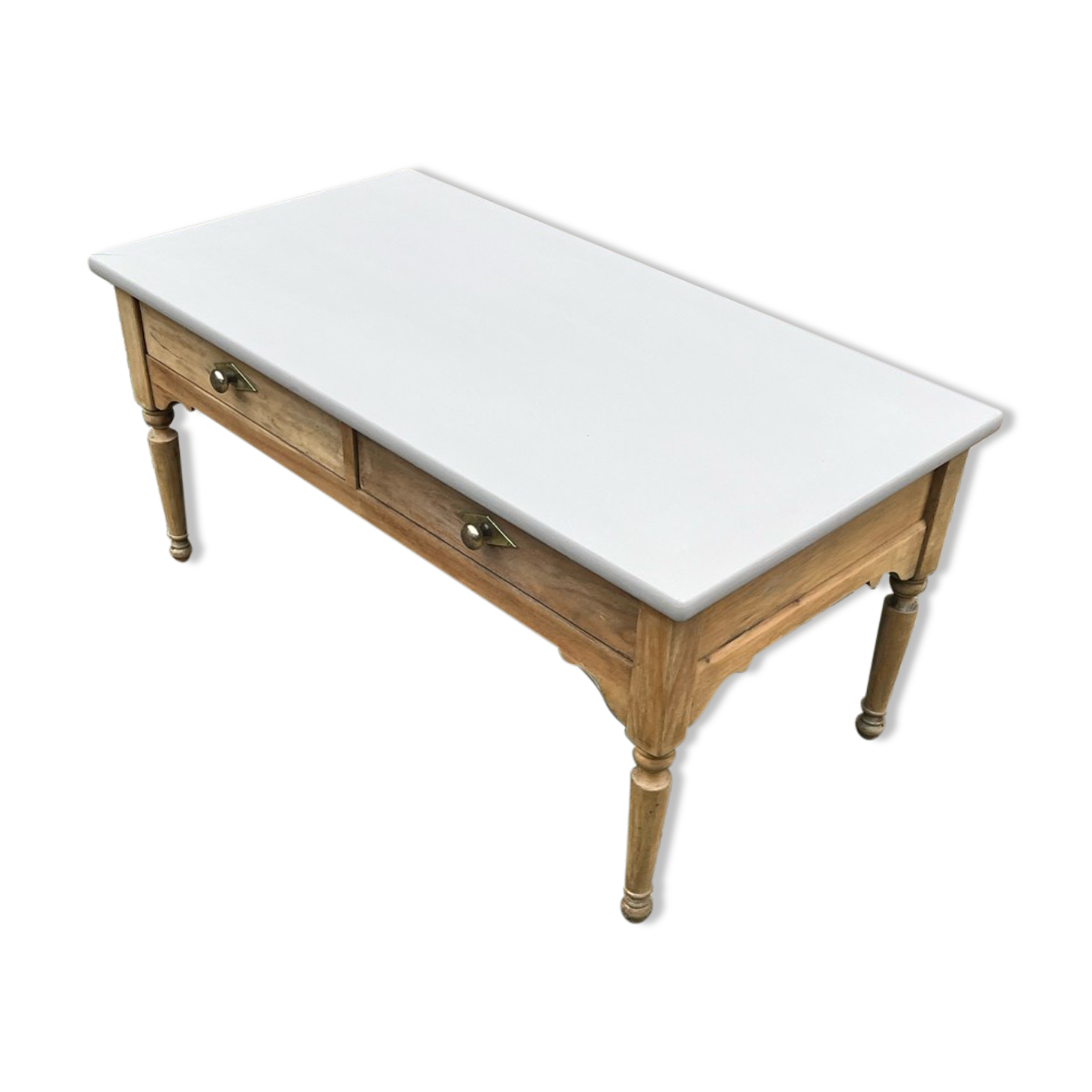 Eiffel-colored patinated cherry wood coffee table