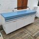 Kitchen cabinet in blue formica 4 doors 4 drawers