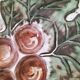 Vintage ceramic bowl – embossed grape pattern in slip style