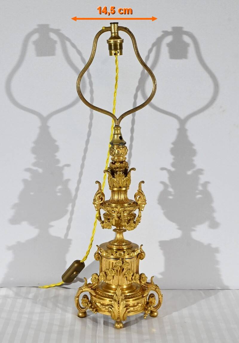 Lampe en Bronze Doré, époque Napoléon III – Milieu XIXe