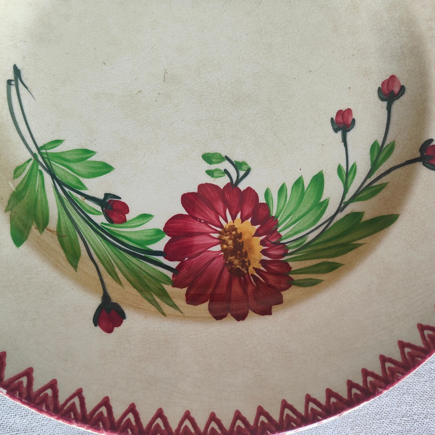 Round plate in iron earth Jules Vieillard