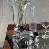 Silver tray with knot pattern handle L47.5