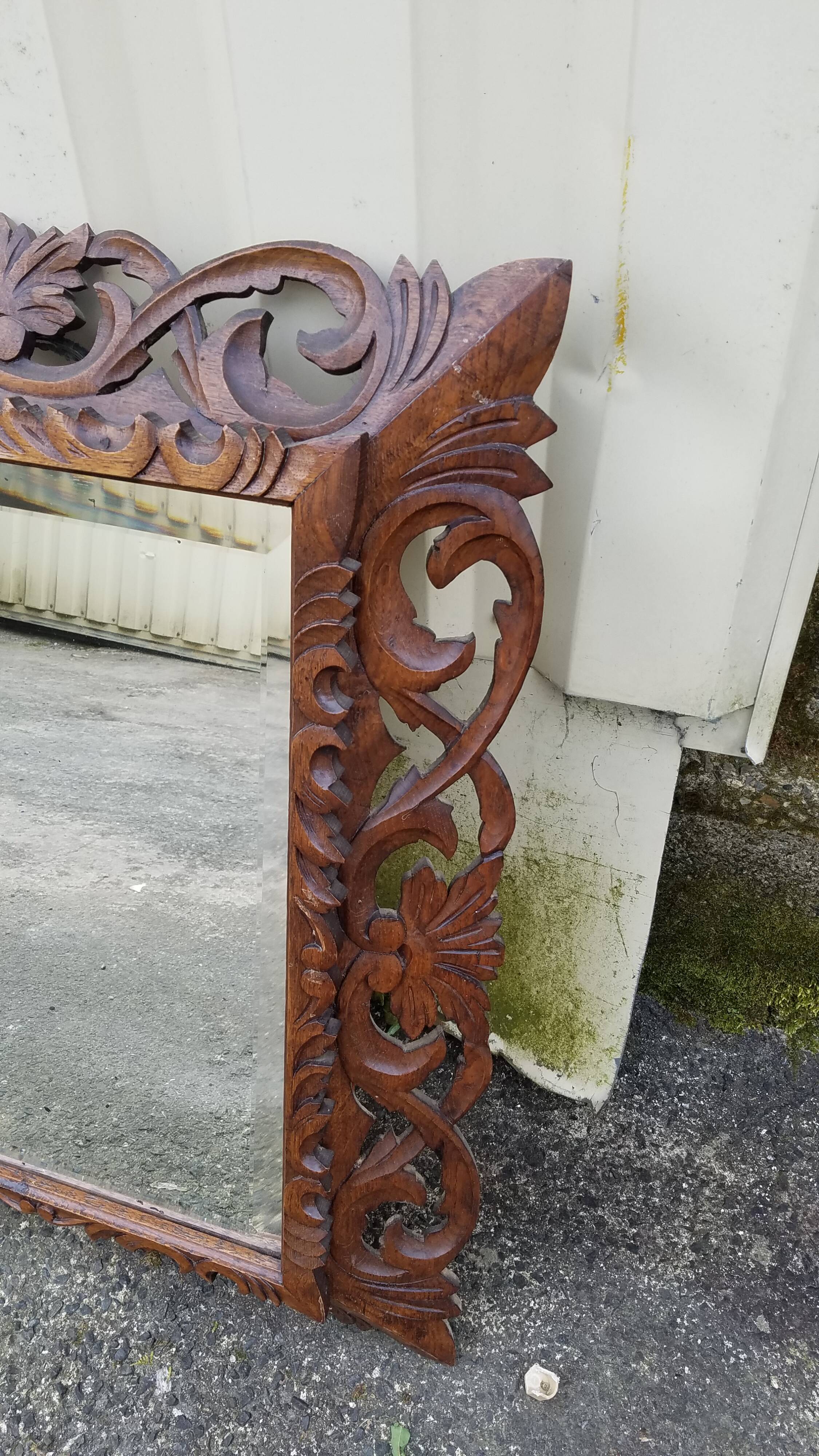 Mirror bevelled wooden frame - 93x75cm