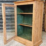 Antique farmhouse display cabinet made of pine wood
